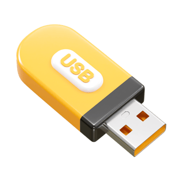 Pendrive usb icon 3d rendering illustration element png