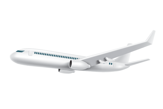 The airplane is taking off or landing on transparent background, Air palane png