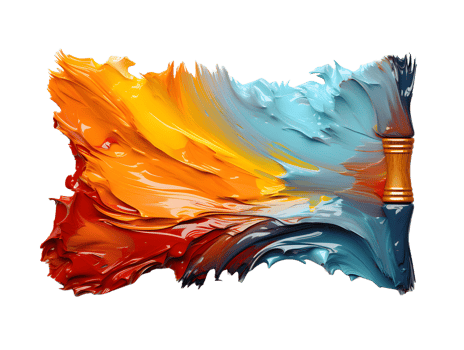 AI generated Abstract and Colorful Paint Splashes Isolated on Transparent Background. Vibrant Paint Dye. Dynamic Background for Wallpaper. Generative Ai png
