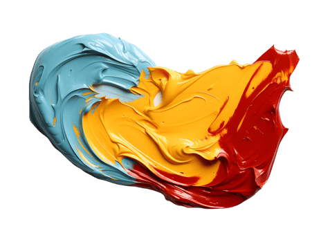 AI generated Abstract and Colorful Paint Splashes Isolated on Transparent Background. Vibrant Paint Dye. Dynamic Background for Wallpaper. Generative Ai png