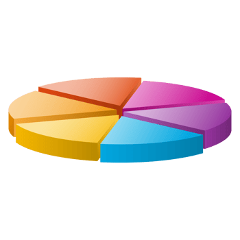 3D cycle diagram for infographics. Chart with 6 parts, options. Can be used for graph, report, presentation, brochure, web design. png