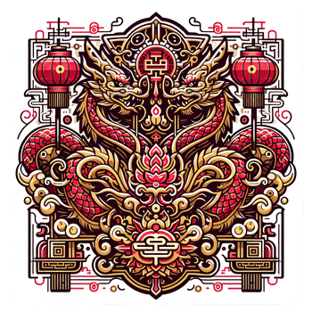 AI generated the Chinese New Year with Dragon Icon and symbol in Chinese culture png