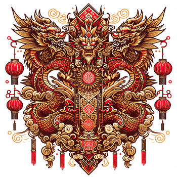 AI generated the Chinese New Year with Dragon Icon and symbol in Chinese culture png