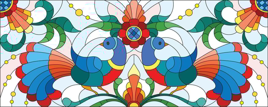 multi color floral design pattern vector