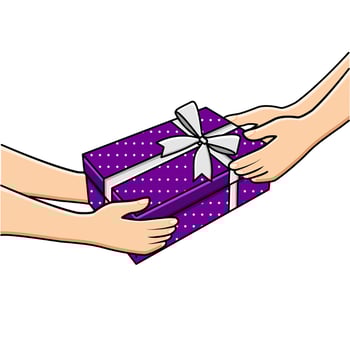 Vector Hands Giving Gift Box To Another Hands Gifting And Receiving Gift Concept Vector Illustration