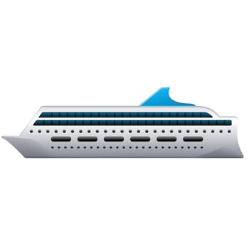 Cruise ship icon in color. Holiday travel journey vector
