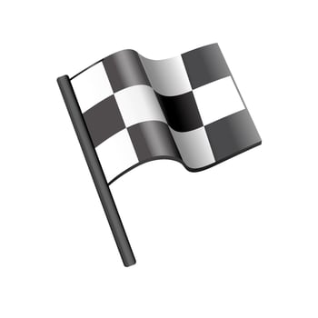 Race flag icon in color. Sport automotive car rally waving finish vector