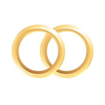Wedding ring icon in color. vector