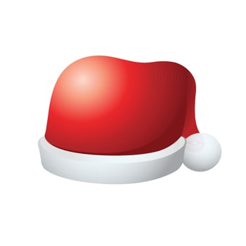 Santa hat icon in color. Christmas celebration vector