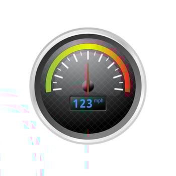 Dashboard icon in color. Control panel odometer speedometer vector