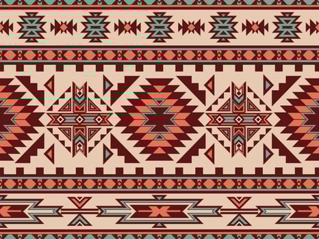 Native american indian ornament pattern geometric ethnic textile texture tribal aztec pattern navajo mexican fabric seamless decoration fashion vector