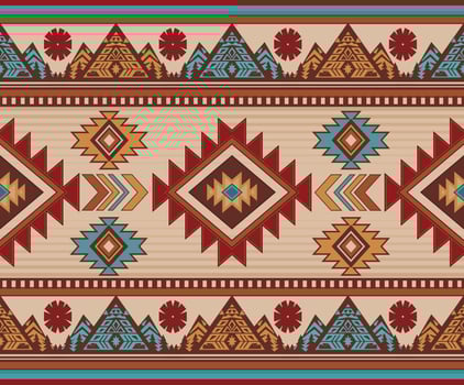 Native american indian ornament pattern geometric ethnic textile texture tribal aztec pattern navajo mexican fabric seamless decoration fashion vector