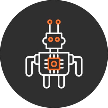 Robot Blue Filled Icon vector
