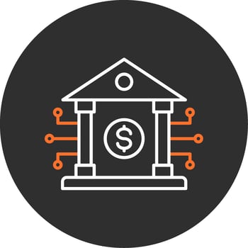 Banking System Blue Filled Icon vector