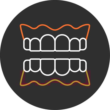 Denture Blue Filled Icon vector