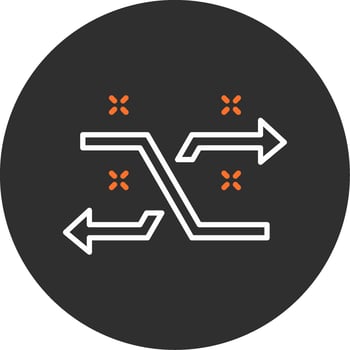Shuffle Blue Filled Icon vector