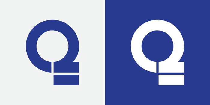 Abstract Circular Initial Letter Q Logo. White and Blue Linear Style isolated on Dark Blue Background. Usable for Business and Technology Logo vector