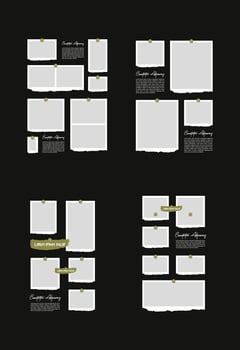 Set Pictures or photos frame collage. comics page grid layout abstract photo frames and digital photo wall template vector