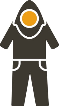 Coverall Glyph Two Colour Icon vector