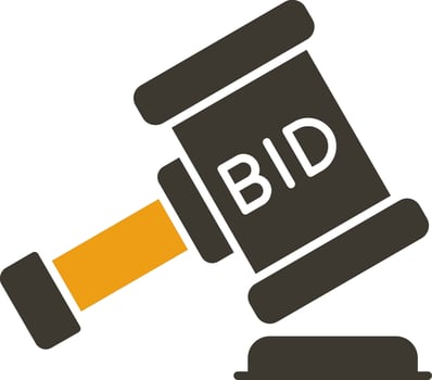 Bid Glyph Two Colour Icon vector