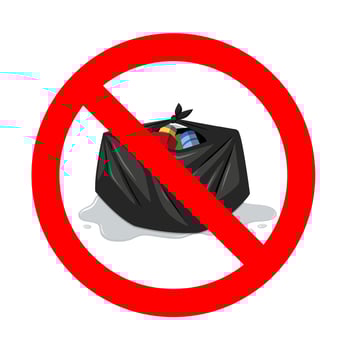 Do not litter icon sign. Vector no dumping, garbage throw banned rubbish, not dump trash, keep clean label illustration