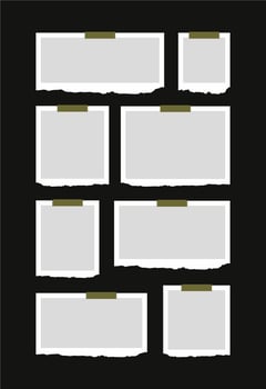 Pictures or photos frame collage. comics page grid layout abstract photo frames and digital photo wall template vector