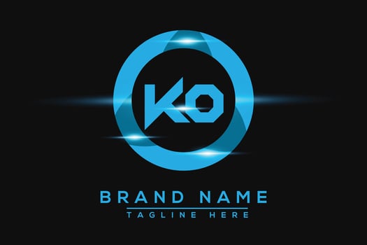 KO Blue logo Design. Vector logo design for business.