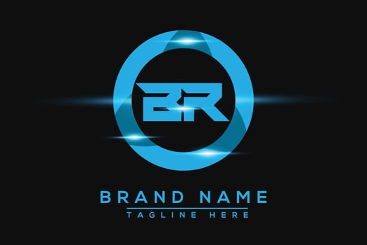 BR Blue logo Design. Vector logo design for business.