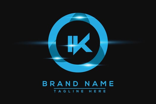 IK Blue logo Design. Vector logo design for business.
