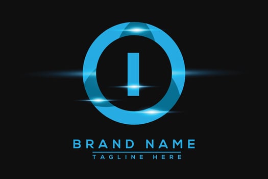 I Blue logo Design. Vector logo design for business.