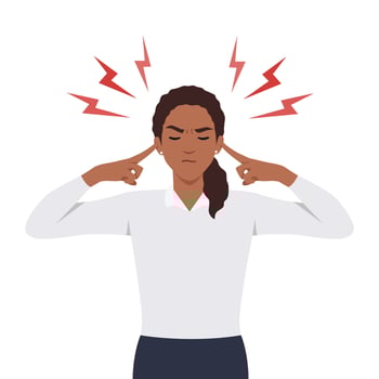 Young woman covering his ears with her hands. vector