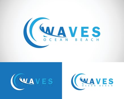 wave design concept creative ocean beach business design concept travel vector