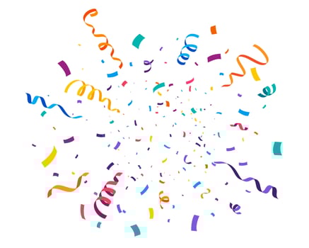 Birthday party confetti background festive ribbons vector