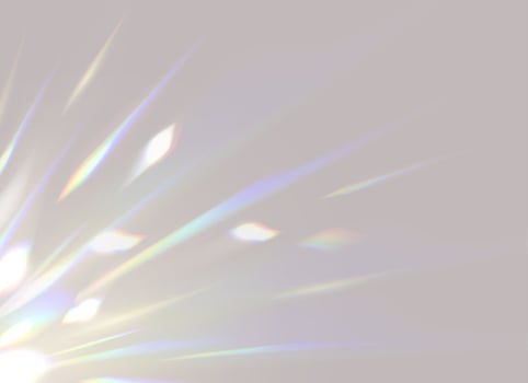 Crystal prism light overlay rainbow background vector