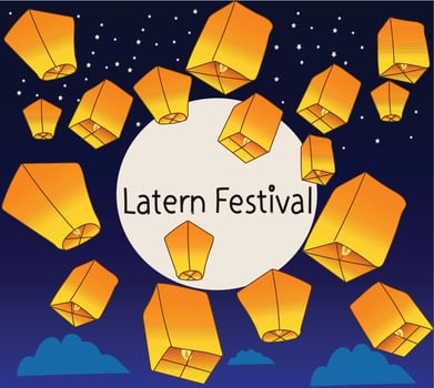 latern festival vector illustration