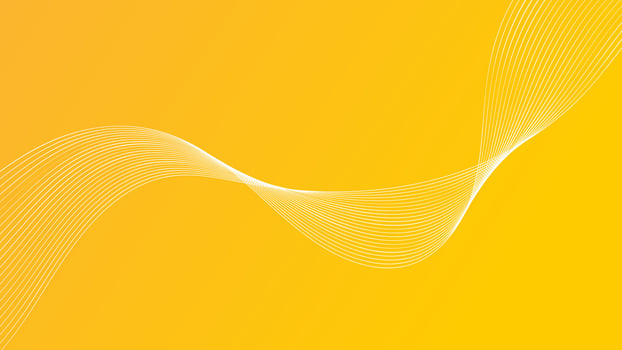 Geometry of many white lines flowing smoothly into each other. Beautiful, gradient yellow background vector