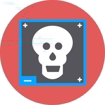 Skull X - ray Flat Circle Icon vector