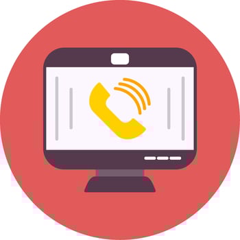 Video Call Flat Circle Icon vector