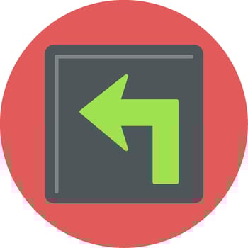 Turn Left Flat Circle Icon vector