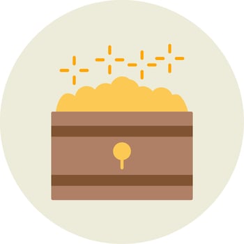 Treasure Flat Circle Icon vector