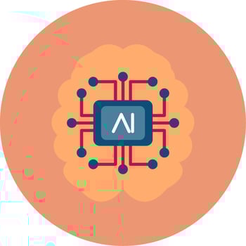 Artificial Intelligence Flat Circle Icon vector