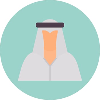 Arabian Flat Circle Icon vector