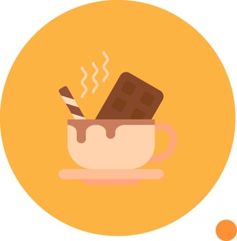 Hot Chocolate Long Circle Icon vector