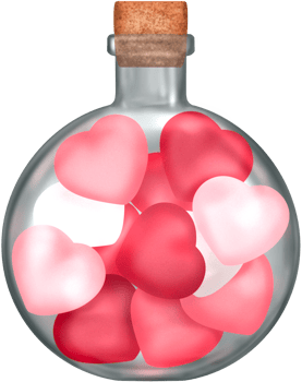 heart in bottle glass, for love every day png