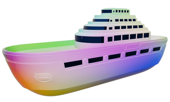 3D cruise ship colorful png