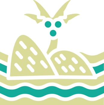 Island Landscape Vector Icon