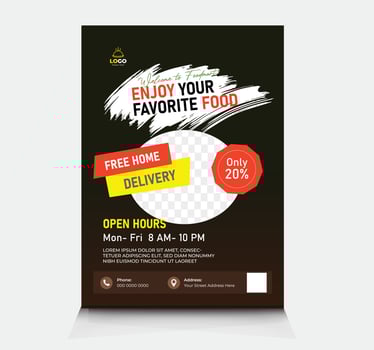 Restaurant food flyer template vector