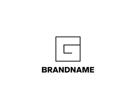 Modern lineart logo that forms the letter G in negative space. Suitable for companies operating in the fields of finance, sports and technology. vector