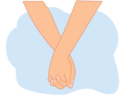 couple holding hands romantic relationship or Holding hands illustration vector
