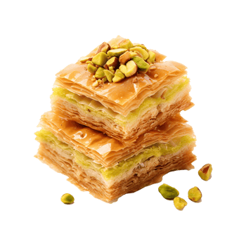 AI generated Baklavas on transparency background png
